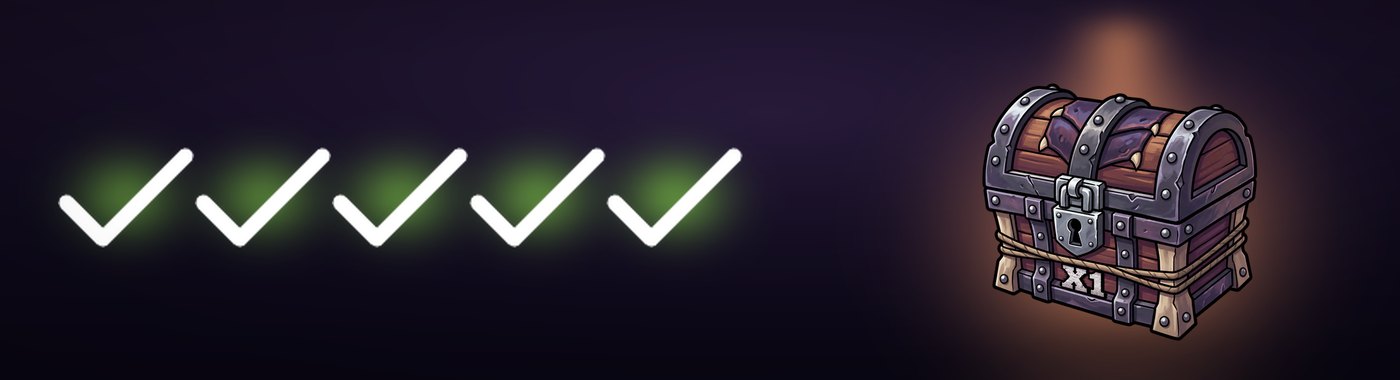 Five green check marks in a row, with a Titan Box lit up at the end of them.